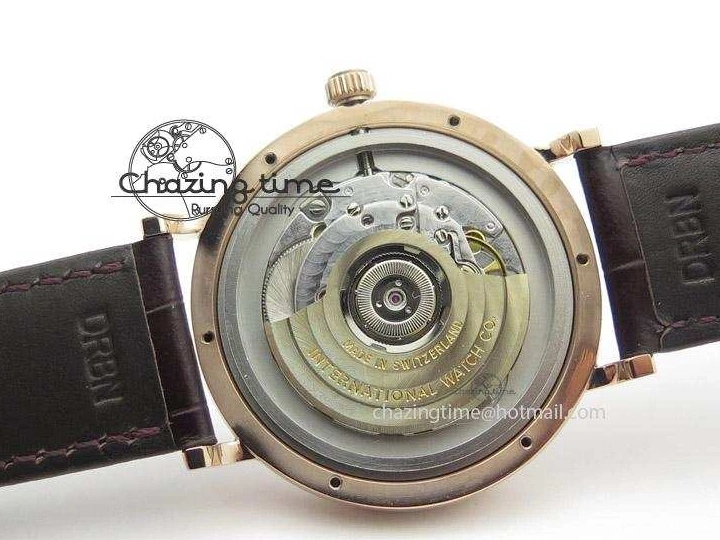 MIROTIME 0814 OnTrend Portofino RG MKF 1:1 V2 Best Edition Diamond Bezel Silver Dial On Brown Leather Strap A 7343